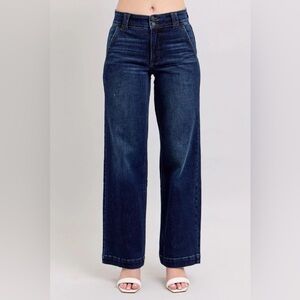 NWT, Judy Blue Dark Blue Wide-Leg Jeans Size 13